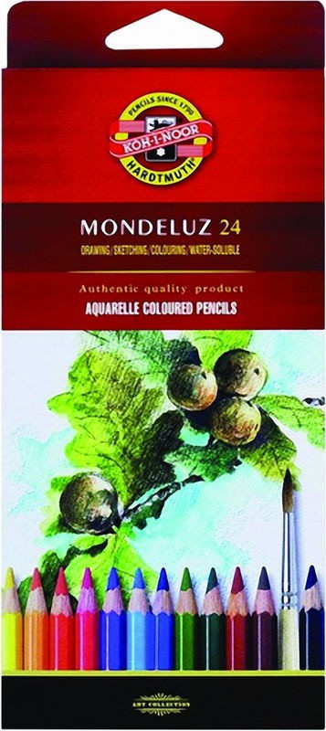 KOH-I-NOOR Набор высококачественных акварельных  цветных  карандашей &quot;Mondeluz&quot; 24 цвета, в картонной коробке