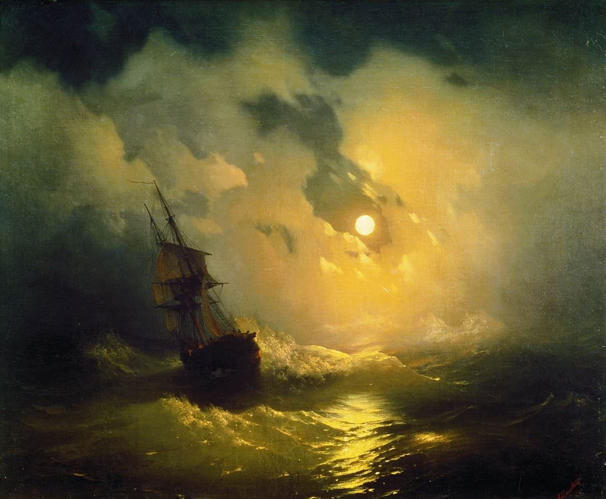 "Буря на море ночью", 1849 г.