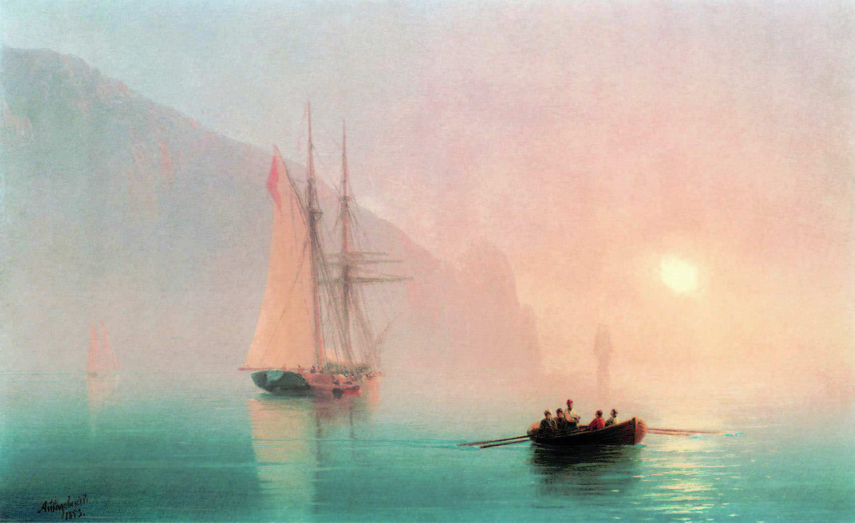 Аю-Даг в туманный день, 1853 г., холст 28х36