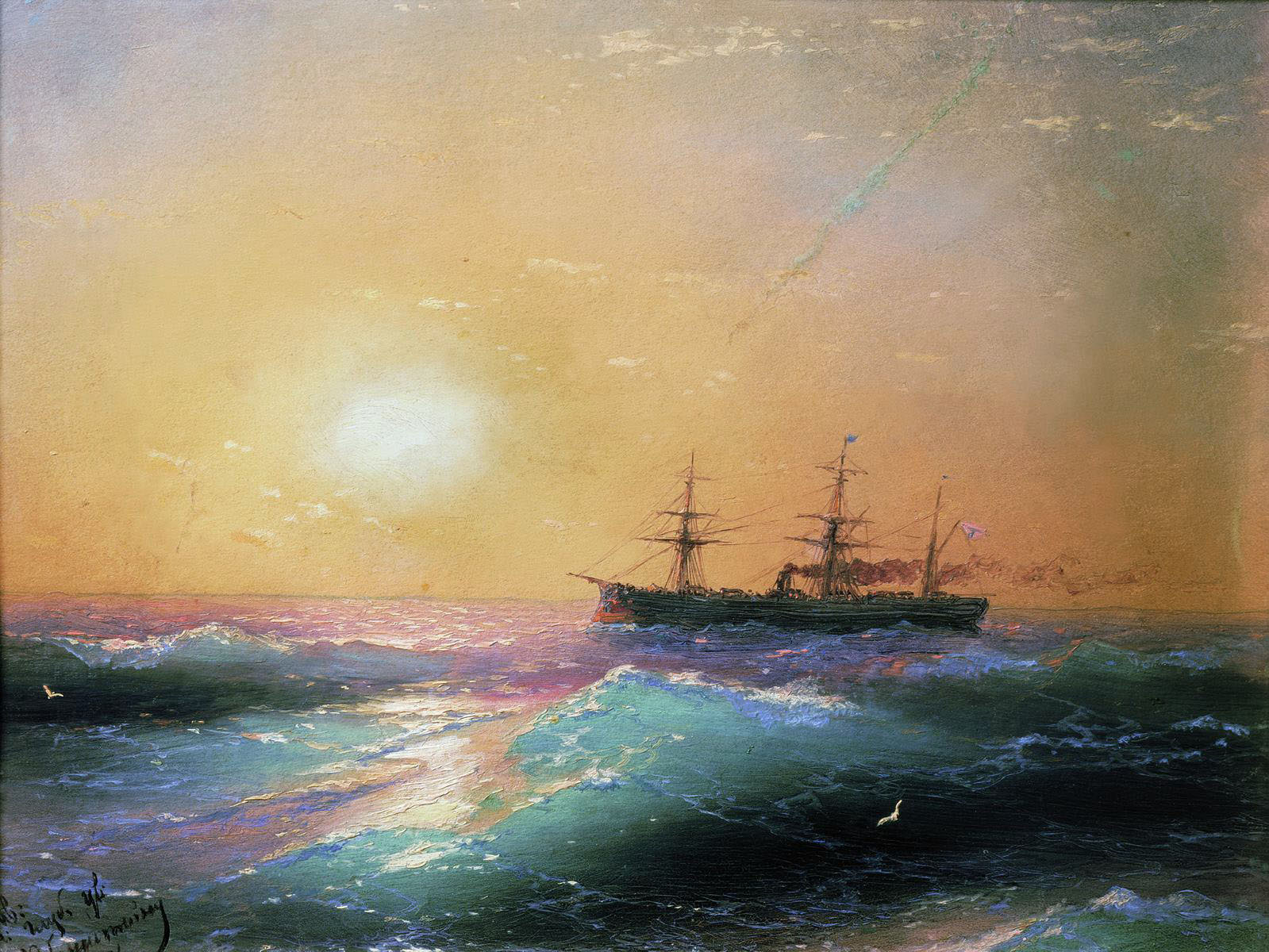 Закат на море 1886 25,2х33,2