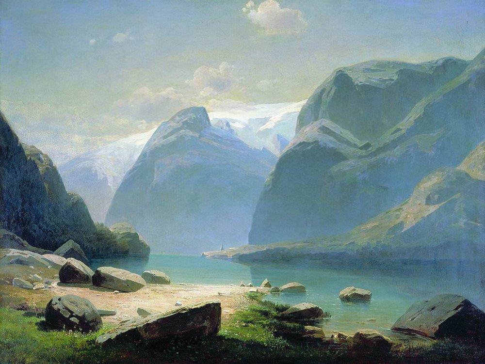 Саврасов: Озеро в горах Швейцарии. 1866