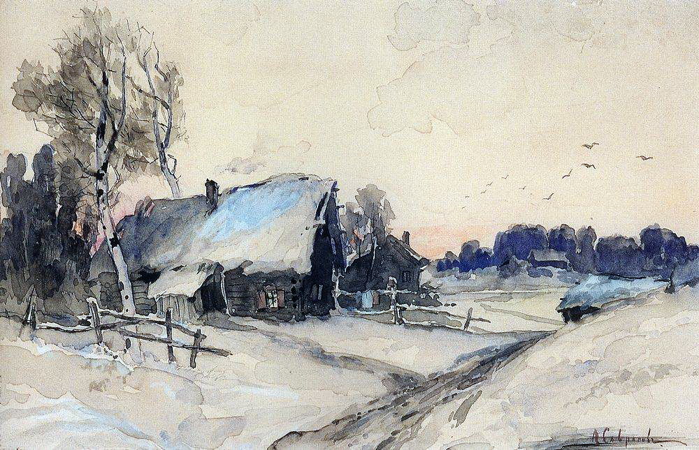 Алексей Кондратьевич Саврасов: Деревня зимой. 1880-1890-е