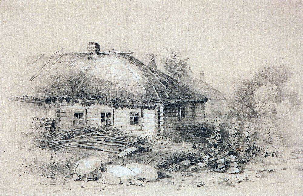 Пейзаж с избушкой. 1860-е